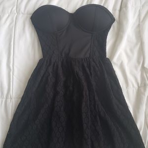 Black corset mini dress